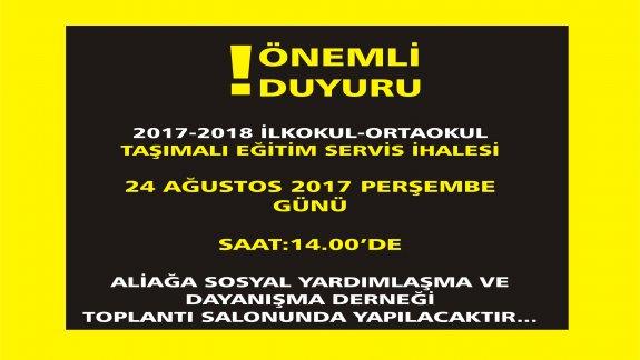 2017-2018 İLKOKUL-ORTAOKUL TAŞIMALI EĞİTİM SERVİS İHALESİ...