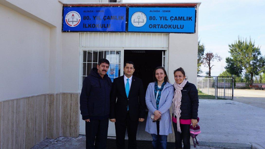 Aliağa İlçe Milli Eğitim Müdürü Erdal Bayhan; 80. Yıl Çamlık İlkokulu ve Ortaokulunu ziyaret etti.